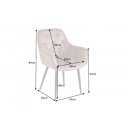 MILAN modern bársony szék - beige