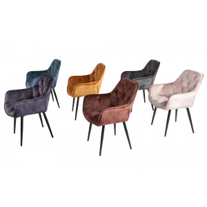 MILAN modern bársony szék - beige