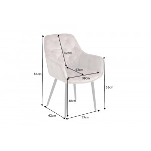 MILAN modern bársony szék - beige