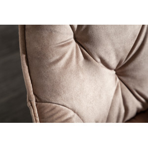 MILAN modern bársony szék - beige