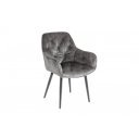 MILAN II modern bársony szék - szürke/zöld