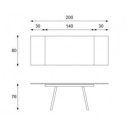 DYLAN MARBLE design bővíthető étkezőasztal - kerámia- 140-200cm - sötét márvány