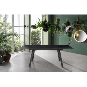 DYLAN MARBLE design bővíthető étkezőasztal - kerámia- 140-200cm - sötét márvány Bővíthető étkezőasztal