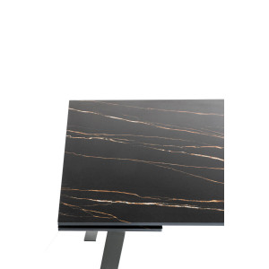 DYLAN MARBLE design bővíthető étkezőasztal - kerámia- 140-200cm - sötét márvány