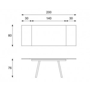 DYLAN MARBLE design bővíthető étkezőasztal - kerámia- 140-200cm - szürke márvány