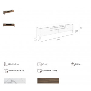 ESPERANZA II design dió TV-szekrény - 200cm