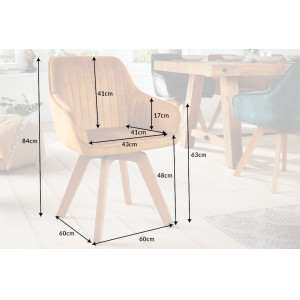 LIVORNO design forgatható szék - sárga