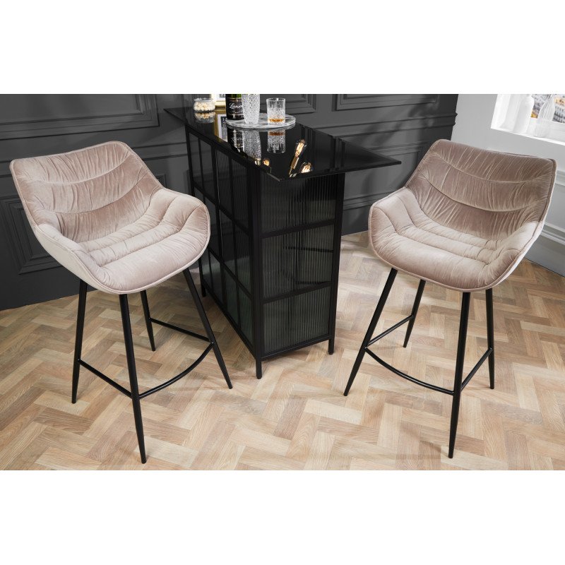 MATCH design bársony bárszék - beige