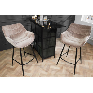 MATCH design bársony bárszék - beige INVICTA