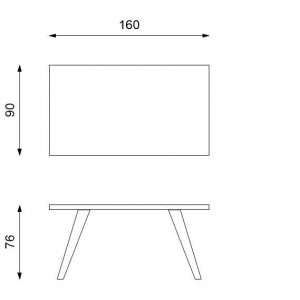 SCOTT modern étkezőasztal - tölgy/fekete - 160cm