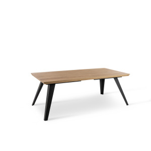SCOTT modern étkezőasztal - tölgy/fekete - 160cm