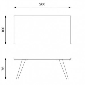 SCOTT modern étkezőasztal - tölgy/fekete - 200cm