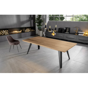 SCOTT modern étkezőasztal - tölgy/fekete - 200cm Étkezőasztalok