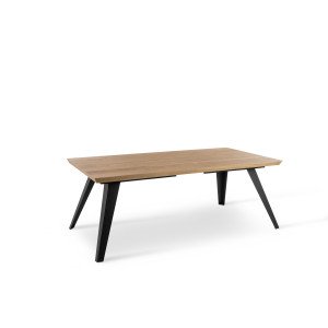 SCOTT modern étkezőasztal - tölgy/fekete - 200cm