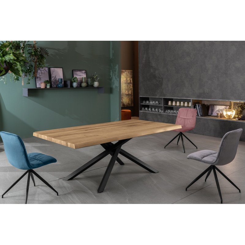 SPIKE modern bővíthető étkezőasztal - tölgy/fekete - 160-240cm