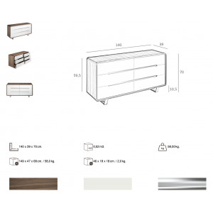 LEGANES exkluzív komód - 140cm