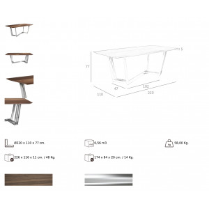 ESTRELLA design étkezőasztal - 220cm