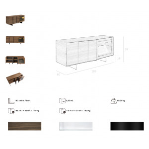 MORELLA exkluzív diófa komód - 180cm