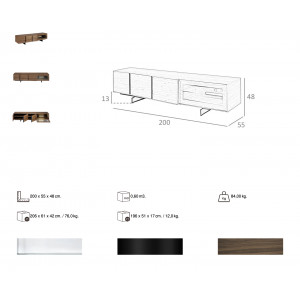 MORELLA exkluzív TV-szekrény - 200cm