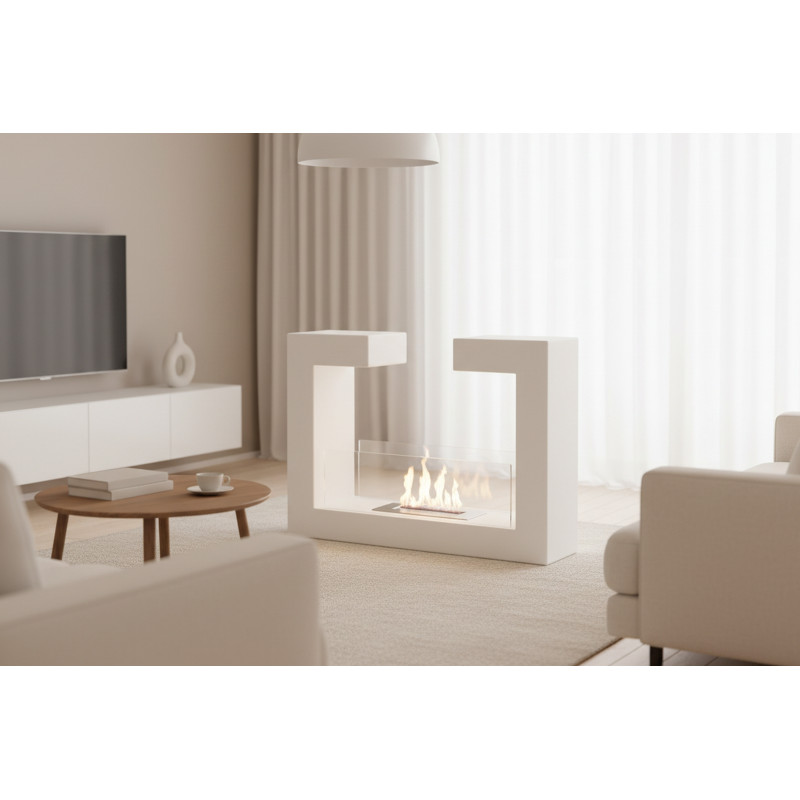 ARINA szabadon álló bioetanol kandalló - fehér