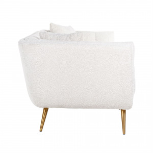 HOUXLEY design kanapé - 230cm - antracit/beige/fehér