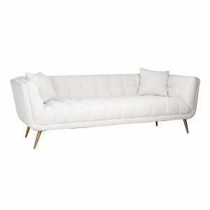 HOUXLEY design kanapé - 230cm - antracit/beige/fehér