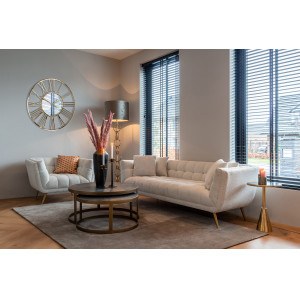 HOUXLEY design kanapé - 230cm - antracit/beige/fehér