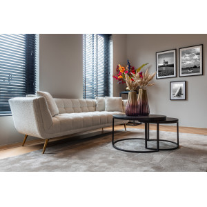 HOUXLEY design kanapé - 230cm - antracit/beige/fehér