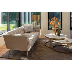 HOUXLEY design kanapé - 230cm - antracit/beige/fehér
