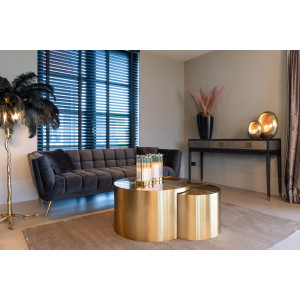 HOUXLEY design kanapé - 230cm - antracit/beige/fehér