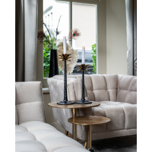 HOUXLEY design kanapé - 230cm - antracit/beige/fehér