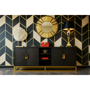 BLACKBONE exkluzív komód -225cm- arany/ezüst
