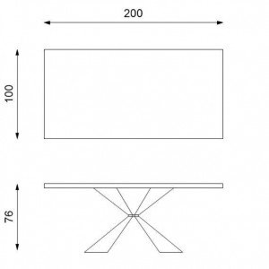 STARK modern étkezőasztal - sötét tölgy/fekete - 200cm