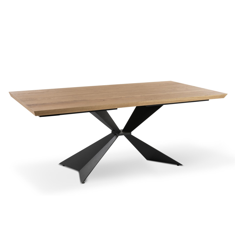 STARK modern étkezőasztal - tölgy/fekete - 160cm
