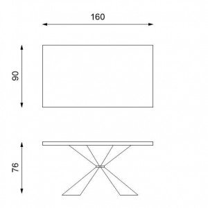STARK modern étkezőasztal - tölgy/fekete - 160cm