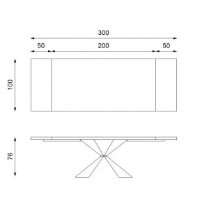 STARK modern bővíthető étkezőasztal - tölgy/fekete - 200-300cm