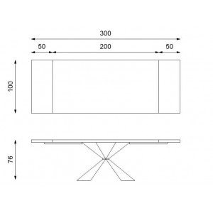 STARK modern bővíthető étkezőasztal - tölgy/fekete - 200-300cm