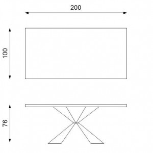STARK modern étkezőasztal - tölgy/fekete - 200cm