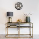 BLACKBONE exkluzív konzolasztal - 150cm - arany/ezüst