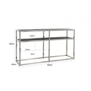 BLACKBONE exkluzív konzolasztal - 150cm - arany/ezüst