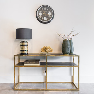 BLACKBONE exkluzív konzolasztal - 150cm - arany/ezüst