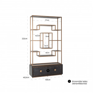 HUNTER luxus polc - 222cm