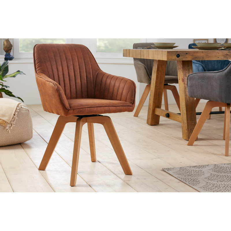 LIVORNO design forgatható szék - vintage barna