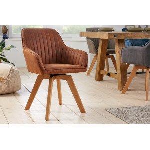 LIVORNO design forgatható szék - vintage barna INVICTA