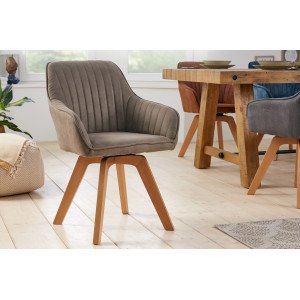 LIVORNO design forgatható szék - vintage taupe INVICTA