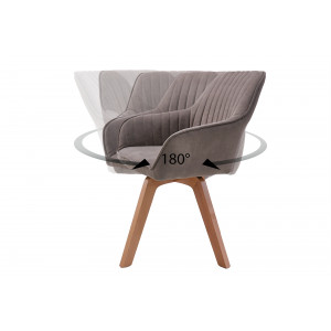 LIVORNO design forgatható szék - vintage taupe