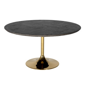 BLACKBONE ROUND luxus étkezőasztal - arany/ezüst - 140cm