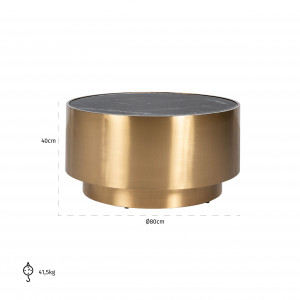 LOSSAI design fém dohányzóasztal - 80cm