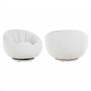 VALENTINA design forgófotel - taupe/fehér