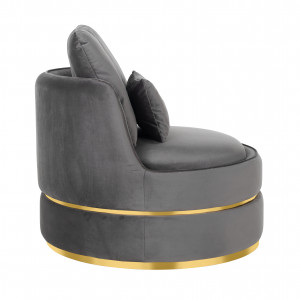 KYLIE design bársony fotel - fekete/taupe/szürke